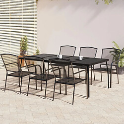 Salle à manger de jardin 7 pcs,Table et chaise à dîner anthracite acier -MN81762