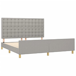 Acheter Maison Chic Lit adulte - Cadre Structure de lit avec tête de lit Contemporain Gris clair 160x200 cm Tissu -MN14396