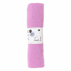 Rico Tissu double gaze de coton 50 x 130 cm - 130 g / m² - Lilas et hot foil