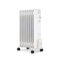 Radiateur bain d'huile électrique - 2000 Watts - OCEANIC - 3 puissances - 9 éléments - Mobile - Blanc 