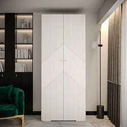 Abiks Meble Armoire à portes battantes Manhattan Ryfel 2 236,7/100/47 2 portes (Blanc)