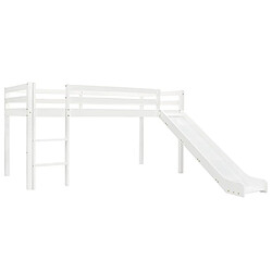 vidaXL Lit mezzanine d'enfants toboggan et échelle bois pin 97x208 cm