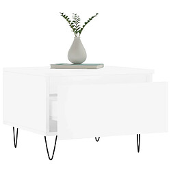 Acheter Maison Chic Table basse,Table Console Table d'appoint, Table pour salon blanc 50x46x35 cm bois d'ingénierie -MN97108