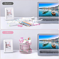 Acheter Universal Mignon organisateur de table pivotante, kawaii net table et chaises accessoires porte-stylo papeterie manège