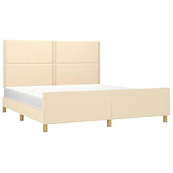 Avis Maison Chic Cadre/structure de lit avec tête de lit pour adulte - Lit Moderne Chambre Crème 160 x 200 cm Tissu -MN61119