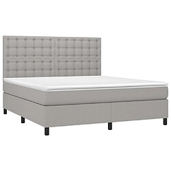 Avis Maison Chic Lit adulte- Lit + matelas,Sommier à lattes de lit avec matelas Gris clair 180x200cm Tissu -GKD35237