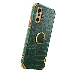 Coque en TPU + PU Conception enduite de texture de crocodile électrolytique 6D avec béquille vert pour votre Xiaomi Redmi K40 Gaming