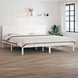 vidaXL Cadre de lit sans matelas blanc 180x200 cm bois massif 