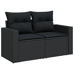 Acheter Maison Chic Salon de jardin 5 pcs avec coussins | Ensemble de Table et chaises | Mobilier d'Extérieur noir résine tressée -GKD55708