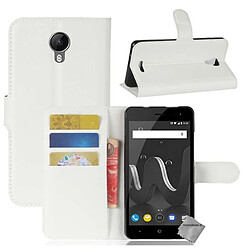 Htdmobiles Housse etui portefeuille pour Wiko Jerry 2 + film ecran - BLANC