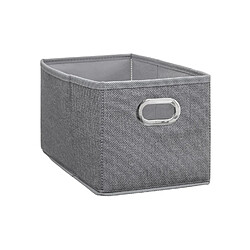 Toilinux Lot de 2 Boites de rangement Largeur 31 x Hauteur 15 cm - Gris clair chiné