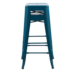 Avis Rendez Vous Deco Tabouret de bar mi-hauteur Indus bleu mat 66cm (lot de 2)