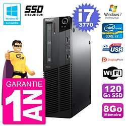 PC Lenovo ThinkCentre M82 SFF i7-3770 RAM 8Go SSD 120Go Graveur DVD Wifi W7 - Occasion