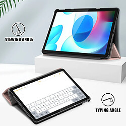 Etui en PU fonction d'éveil/veille automatique avec support, or rose pour votre Realme Pad