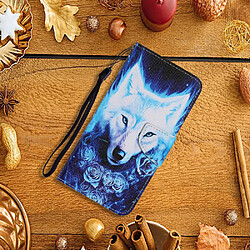 Etui en PU Impression de motifs avec support Loup blanc pour votre Xiaomi Redmi Note 10 4G/Note 10S