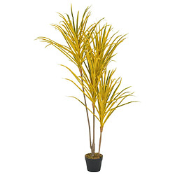 vidaXL Plante artificielle avec pot Dracaena Jaune 125 cm