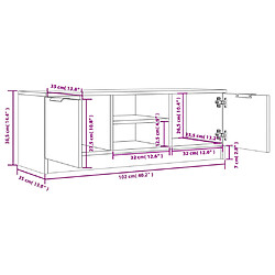 vidaXL Meuble TV Noir 102x35x36,5 cm Bois d'ingénierie pas cher