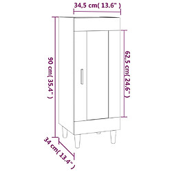 vidaXL Buffet Sonoma gris 34,5x34x90 cm Bois d'ingénierie pas cher