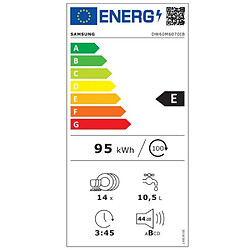 Lave-vaisselle 60cm 14 couverts 44db tout intégrable - DW60M6070IB - SAMSUNG