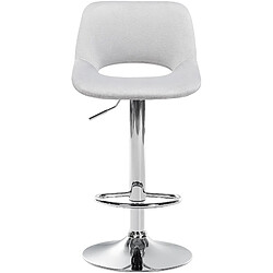 Decoshop26 Tabouret de bar chaise haute x1 avec repose-pieds en velours gris clair piètement métallique chromé 10_0004593 pas cher