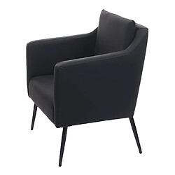 Mendler Fauteuil de salon HWC-H93a, fauteuil cocktail fauteuil relax fauteuil ~ similicuir noir