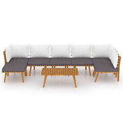 Avis Maison Chic Salon de jardin 8 pcs + coussins - Mobilier/Meubles de jardin - Table et chaises d'extérieur Bois d'acacia solide -MN82055