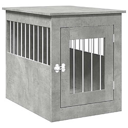 vidaXL Meuble de cage pour chiens gris béton 55x75x65 cm