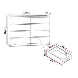 Avis Bestmobilier Celia - commode 8 tiroirs - bois - 139 cm - style contemporain