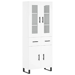 vidaXL Buffet haut Blanc 69,5x34x180 cm Bois d'ingénierie