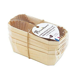 Scrapcooking 4 mini - caissettes à cake en bois + 8 caissettes sulfurisées de cuisson