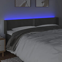 Avis vidaXL Tête de lit à LED Gris foncé 183x16x78/88 cm Velours