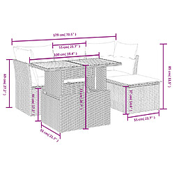 Avis Maison Chic Ensemble Tables et chaises d'extérieur 6pcs avec coussins,Salon de jardin noir résine tressée -GKD640800