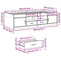 Vidaxl Lit de jour et tiroirs chêne sonoma 90x190 cm bois d'ingénierie pas cher