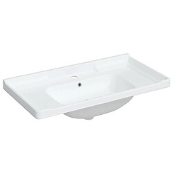 vidaXL Évier salle de bain blanc 91,5x48x23 cm rectangulaire céramique