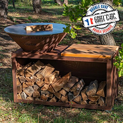 GRILL CHIC Braséro barbecue Le Traditionnel Ø 83 cm à DOUBLE CUVE en acier corten