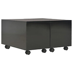 ComfortXL Table Basse Noir Brillant 60x60x35 Cm Aggloméré