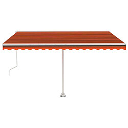 Maison Chic Auvent automatique | Store banne extérieur | Marquise capteur de vent LED 450x350 cm Orange marron -MN89580