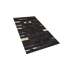 Beliani Tapis marron et doré en peau de vache 80 x 150 cm ARTVIN