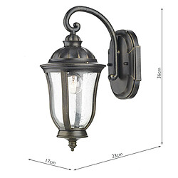 Acheter Luminaire Center Applique murale Johnson noir doré et verre 1 ampoule