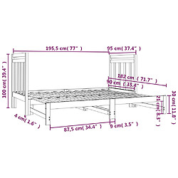 vidaXL Lit coulissant sans matelas 2x(90x190) cm pas cher