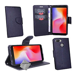 Htdmobiles Housse etui portefeuille pour Xiaomi Mi 8 Lite + film ecran - NOIR / NOIR