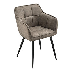 Helloshop26 Fauteuil de salon élégant siège rembourré design imitation velours polyester métal 79 cm taupe 03_0005209