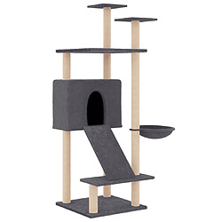 vidaXL Arbre à chat avec griffoirs en sisal Gris foncé 153 cm