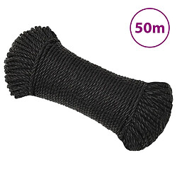 vidaXL Corde de travail noir 3 mm 50 m polypropylène