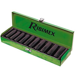 Ribimex Lot de 10 douilles longues 78 mm 6 pans diamètre 1/2"