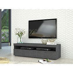 Alter Meuble TV de salon, Made in Italy, Meuble TV 1 porte, Meuble TV de salon, cm 130x45h36, couleur Gris cendré