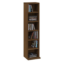 Avis vidaXL Armoire à CD Chêne marron 21x20x88 cm Bois d'ingénierie