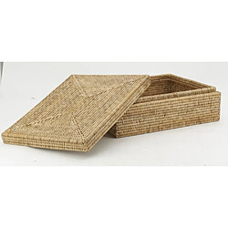 Aubry Gaspard Coffret rectangulaire en rotin naturel.