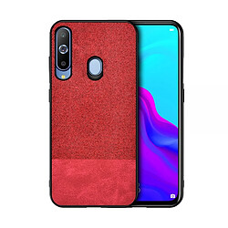 Wewoo Coque Rigide Housse de protection en tissu PU épissage antichoc pour Galaxy M40 rouge