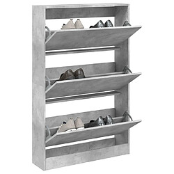 Maison Chic Armoire à chaussures | Meuble de rangement à chaussures Meuble d'Entrée gris béton 80x21x125,5cm bois d'ingénierie -MN83487